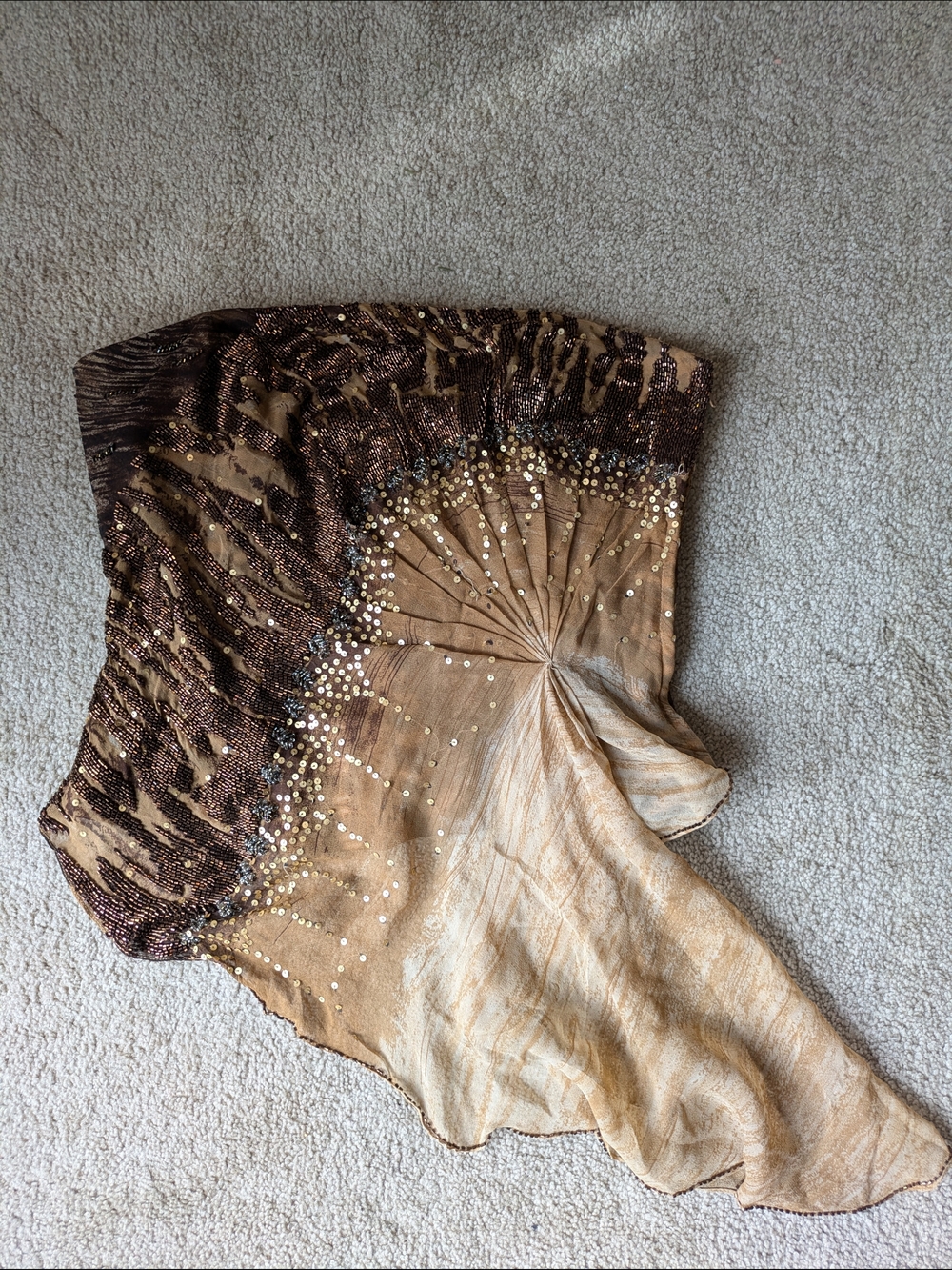 Alberto Makali Beige Silk Vintage Y2K Fairycore Festival Animal Print Bodice